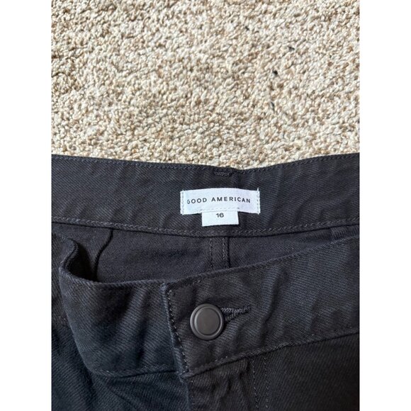 NEW Good American Khloé Long Distressed High-Rise Black Relaxed Denim Jeans 16 - Picture 10 of 16